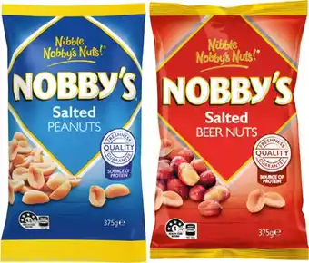 IGA Nobby’s Peanuts or Beer Nuts 350‑375g Selected Varieties offer