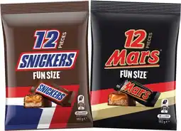 IGA Mars, Snickers or Maltesers Fun Size Pack 132‑192g Selected Varieties offer