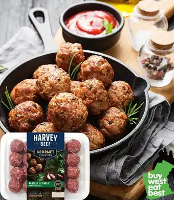 IGA Harvey Beef Garlic and Parsley Meatballs offer