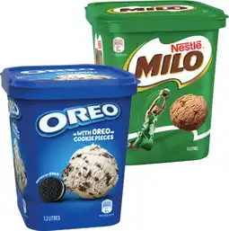 IGA Nestlé Milo or Oreo Ice Cream 1.2 Litre offer
