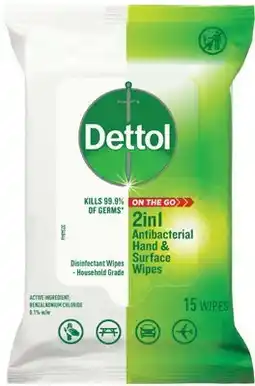 IGA Dettol 2in1 Antibacterial Hands & Surface Wipes offer