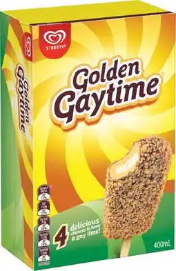 IGA Streets Golden Gaytime Ice Cream Selected Varieties offer