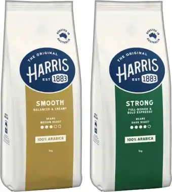 IGA Harris Coffee Beans or Ground Coffee 1kg Selected Varieties offer