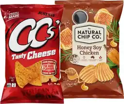 IGA CC’s Corn Chips, The Natural Chip Co. or Samboy Chips 175g Selected Varieties offer