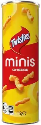 IGA Twisties Cheese 115g or Doritos Cheese Supreme 120g Minis Canister Selected Varieties offer