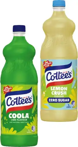 IGA Cottee’s Cordial Selected Varieties offer