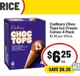 IGA Cadbury Choc Tops Ice Cream Cones offer