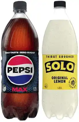 IGA Pepsi or Solo 1.25 Litre Selected Varieties offer