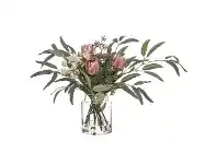 LivingStyles Artificial Native Plant Mix in Pail Vase, Pink Flower, Small offer