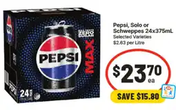 IGA Pepsi, Solo or Schweppes offer
