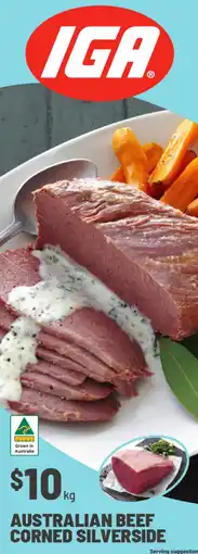 IGA Beef corned silverside offer