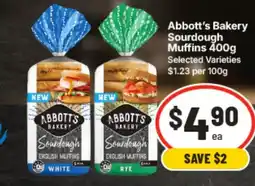 IGA Abbott's Bakery Sourdough Muffins offer