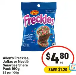 IGA Allen's Freckles, Jaffas or Nestlé Smarties Share Pack offer