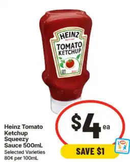 IGA Heinz Tomato Ketchup Squeezy Sauce offer