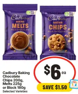 IGA Cadbury Baking Chocolate Chips Melts offer
