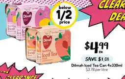 Drakes Dilmah Iced Tea Can 4x330ml offer