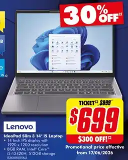 The Good Guys IdeaPad Slim 3 14" 15 Laptop offer