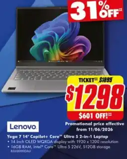 The Good Guys Yoga 7 14" Copilot+ Core Ultra 5 2-in-1 Laptop offer
