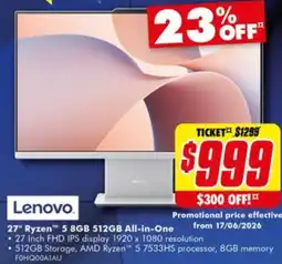 The Good Guys 27" Ryzen 5 8GB 512GB All-in-One offer