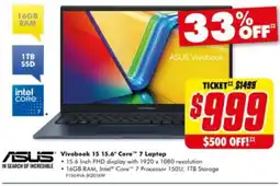 The Good Guys Vivobook 15 15.6" Core 7 Laptop offer