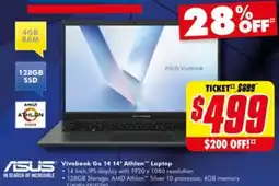 The Good Guys ASUS Vivobook Go 14 14" Athlon Laptop offer