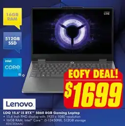 The Good Guys LOQ 15.6" 15 RTX 5060 8GB Gaming Laptop offer