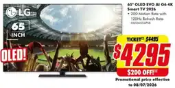 The Good Guys 65° OLED EVO AI G6 4K Smart TV 2026 offer