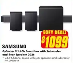The Good Guys Q-Series 9.1.4Ch Soundbar with Subwoofer and Rear Speaker 2026 offer
