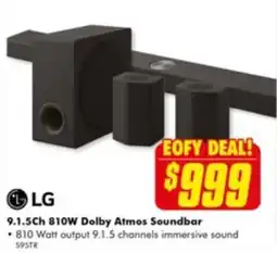 The Good Guys 9.1.5Ch 810W Dolby Atmos Soundbar offer