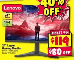 JB Hi-Fi 24" Legion Gaming Monitor offer