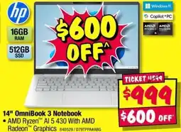 JB Hi-Fi 14" OmniBook 3 Notebook offer
