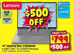 JB Hi-Fi 14" IdeaPad Slim 3 Notebook offer