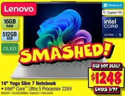 JB Hi-Fi 14" Yoga Slim 7 Notebook offer