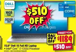 JB Hi-Fi 15.6" Dell 15 Full HD Laptop offer