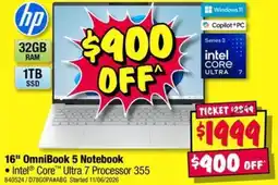 JB Hi-Fi 16" OmniBook 5 Notebook offer