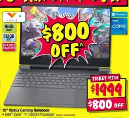 JB Hi-Fi 15" Victus Gaming Notebook offer