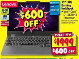 JB Hi-Fi Windows 15" LOQ Gaming Notebook offer
