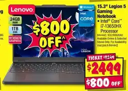 JB Hi-Fi 15.3" Legion 5 Gaming Notebook offer