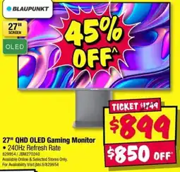 JB Hi-Fi 27" QHD OLED Gaming Monitor offer