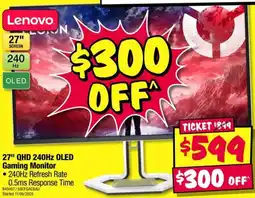 JB Hi-Fi 27" QHD 240Hz OLED Gaming Monitor offer