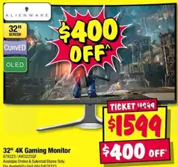 JB Hi-Fi 32" 4K Gaming Monitor offer