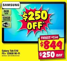 JB Hi-Fi Galaxy Tab S10 FE+ 128GB Wi-Fi offer