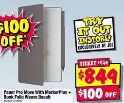 JB Hi-Fi Paper Pro Move With MarkerPlus + Book Folio Weave Basalt offer