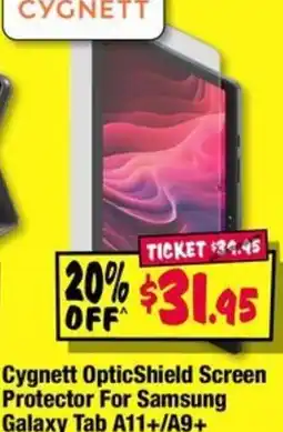 JB Hi-Fi Cygnett OpticShield Screen Protector For Samsung Galaxy Tab A11+/A9+ offer
