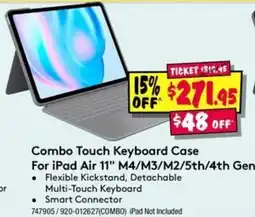 JB Hi-Fi Combo Touch Keyboard Case For iPad Air 11" M4/M3/M2/5th/4th Gen offer