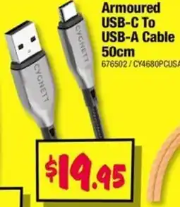 JB Hi-Fi Armoured USB-C To USB-A Cable 50cm offer