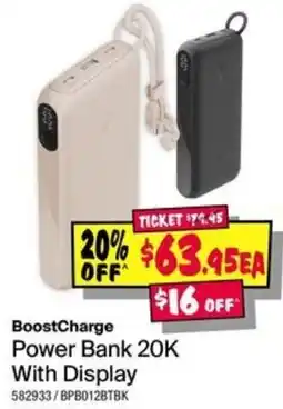 JB Hi-Fi BoostCharge Power Bank 20K With Display offer