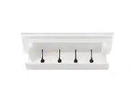 LivingStyles Halifax Mahogany Timber Coat Rack, 70cm, White offer