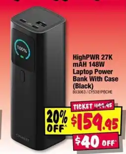 JB Hi-Fi HighPWR 27K mAH 148W Laptop Power Bank With Case (Black) offer
