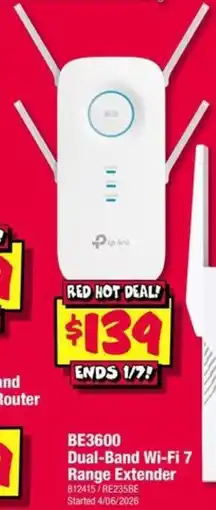 JB Hi-Fi BE3600 Dual-Band Wi-Fi 7 Range Extender offer